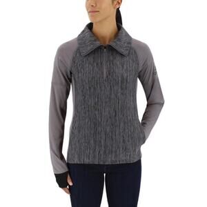 Adidas performance half zip top gray print